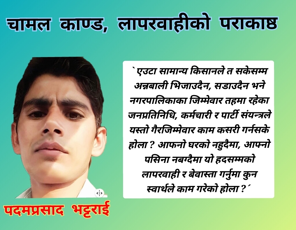 चामल काण्ड, लापरवाहीको पराकाष्ठा