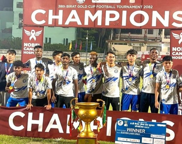 झापा ११ लाई विराट गोल्डकपको उपाधि, सम्राटलाई २–१ ले हराउँदै दोस्रो पटक च्याम्पियन