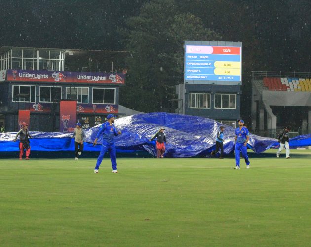 वर्षाले रोकियो नेपाल–यूएई पहिलो टी–२० खेल