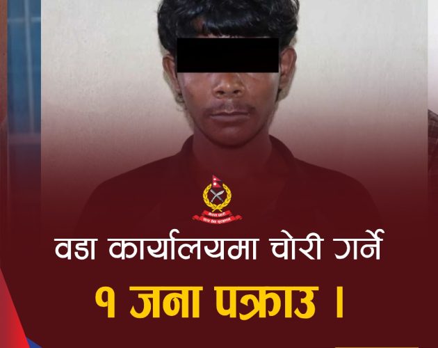 झापा गाउँपालिकाको वडा कार्यालयमा चोरी गरेको आरोपमा एक युवक पक्राउ