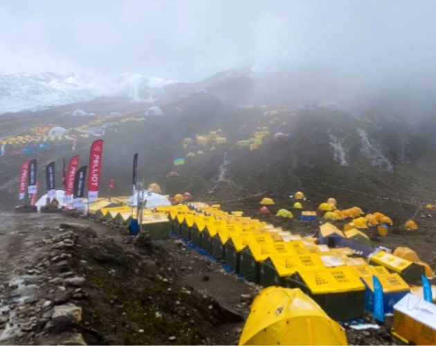 मनास्लु आधार शिविरमा विगत दुई सातादेखि निरन्तर वर्षा